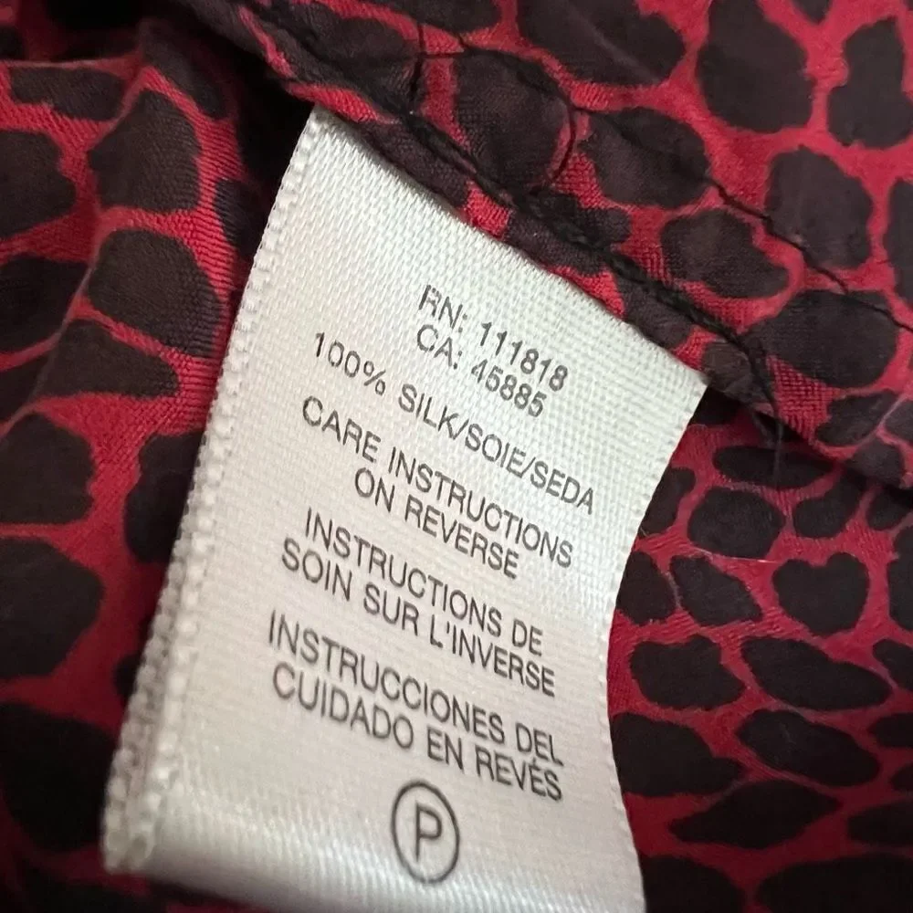 Michael Kors 100% Silk Peplum Long Sleeve Blouse Size Small loose fit